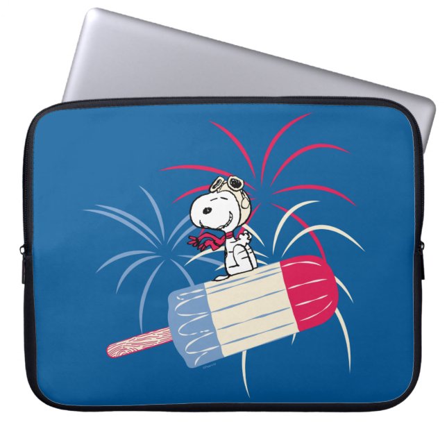 Flying Ace Snoopy on Ice Pop Laptop Sleeve (Front)
