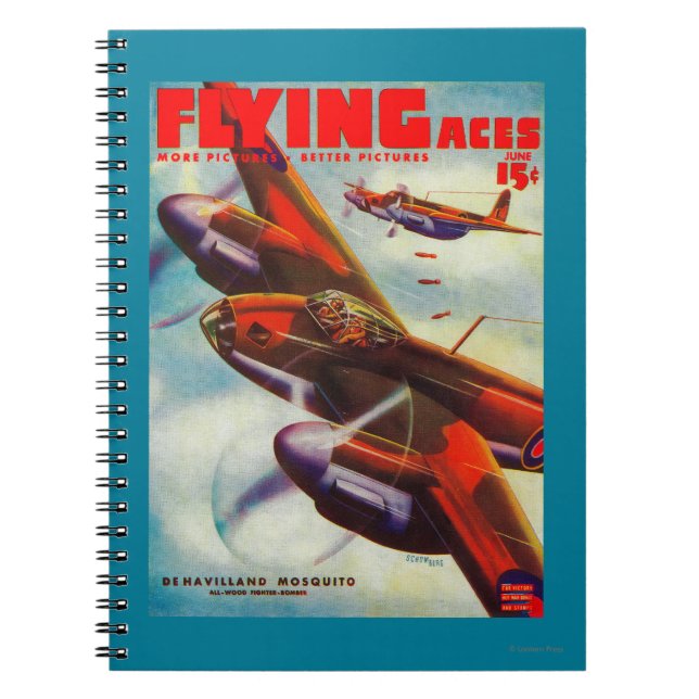 Flying Aces Magazine Cover 5 Spiral Notebook (Front)