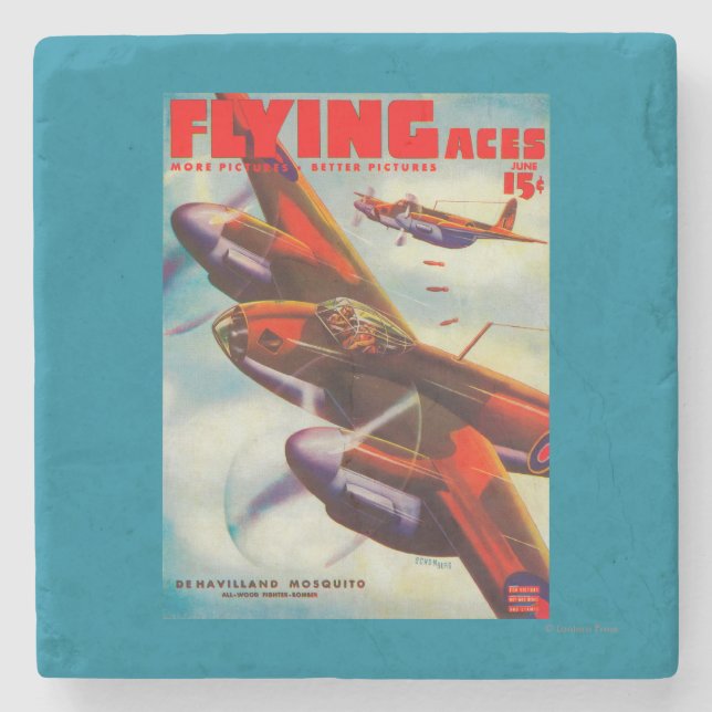 Flying Aces Magazine Cover 5 Stone Coaster (Front)