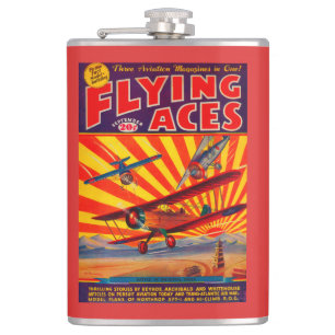 Flying Aces Magazine Cover Hip Flask