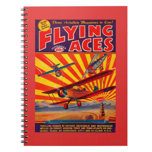 Flying Aces Magazine Cover Notebook (Front)