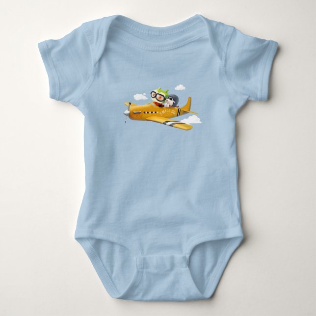 Flying Adventure with Dog Baby Bodysuit (Front)