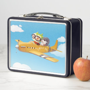 Flying Adventure with Dog Metal Lunch Box