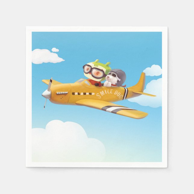 Flying Adventure with Dog Napkin (Front)