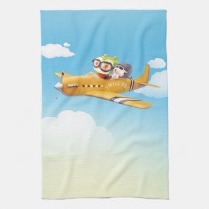 Flying Adventure with Dog Tea Towel