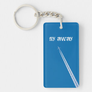 Flying aeroplane key ring
