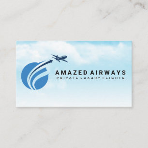 Flying Aeroplane Logo Sky Business Card