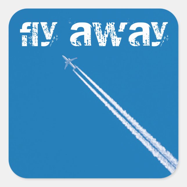 Flying aeroplane square sticker (Front)