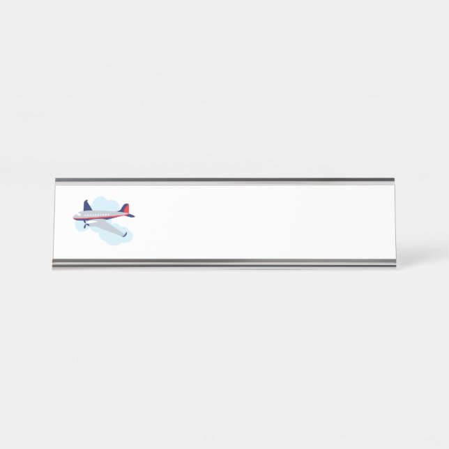 Flying Airplane Desk Name Plate (Front)