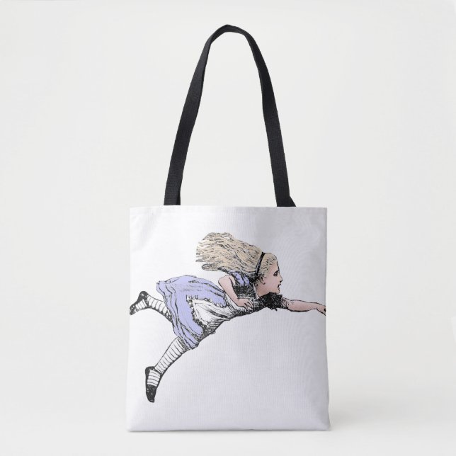 Flying Alice in Wonderland Looking Glass Tote Bag (Front)
