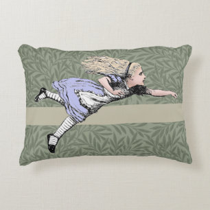 Flying Alice Wonderland Adventure Vintage Tenniel Decorative Cushion