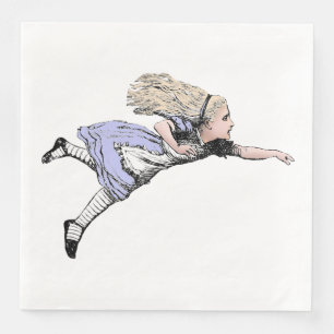 Flying Alice Wonderland Adventure Vintage Tenniel Napkin