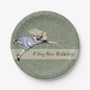 Flying Alice Wonderland Adventure Vintage Tenniel Paper Plate