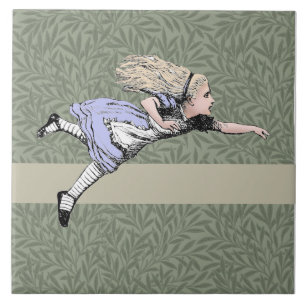 Flying Alice Wonderland Adventure Vintage Tenniel Tile