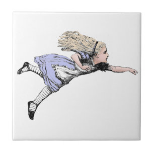 Flying Alice Wonderland Adventure Vintage Tenniel Tile