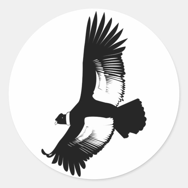 Flying Andean Condor Classic Round Sticker (Front)