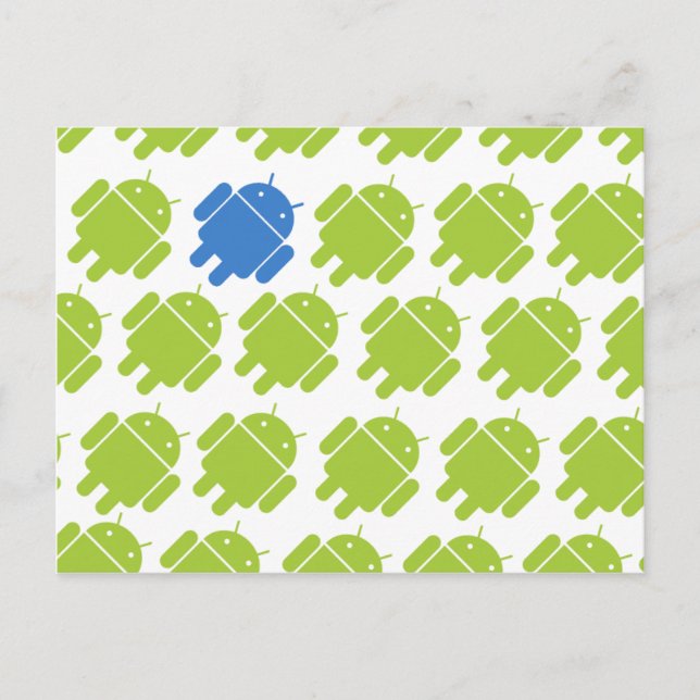 Flying Android Blue Postcard (Front)