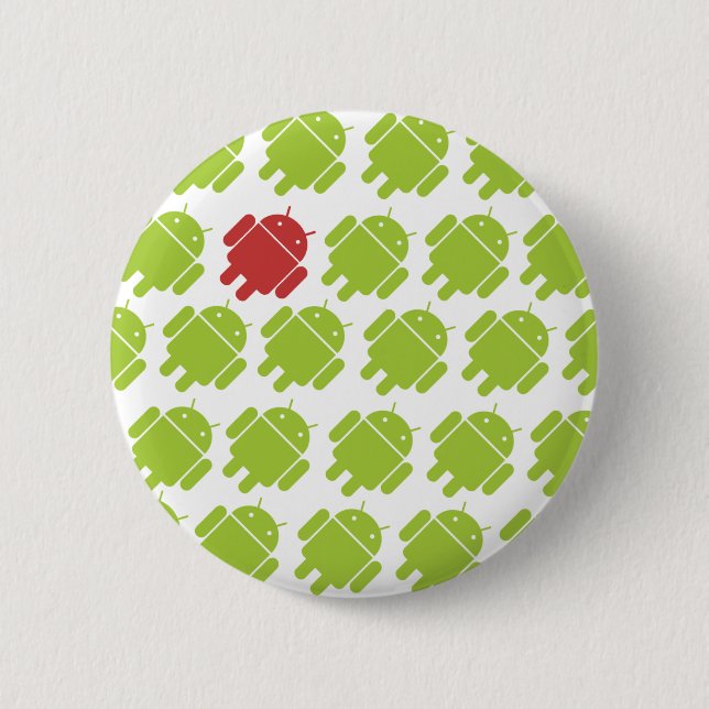 Flying Android Red 6 Cm Round Badge (Front)