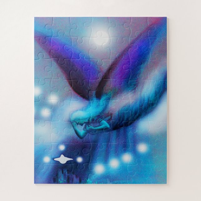 Flying angel at night art jigsaw puzzle (Vertical)