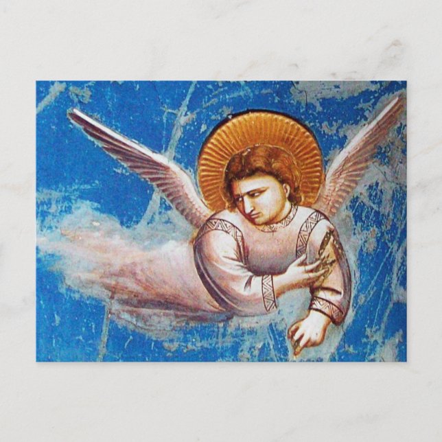 FLYING ANGEL FROM FLIGHT INTO EGYPT, Parchment Postcard (Front)