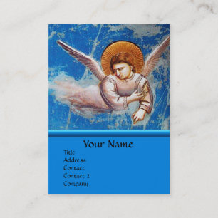 FLYING ANGEL IN BLUE, SAPPHIRE GEMSTONE MONOGRAM BUSINESS CARD