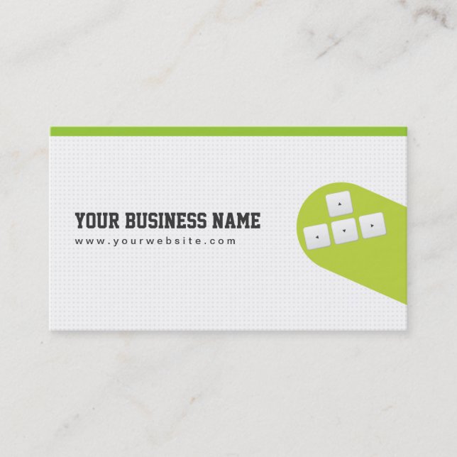 Flying Arrow Keys Game Programmer Business Card (Front)