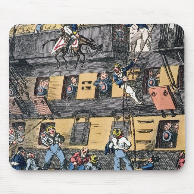 Flying Artillery or A Horse Marine (colour engravi Mouse Pad (Front)