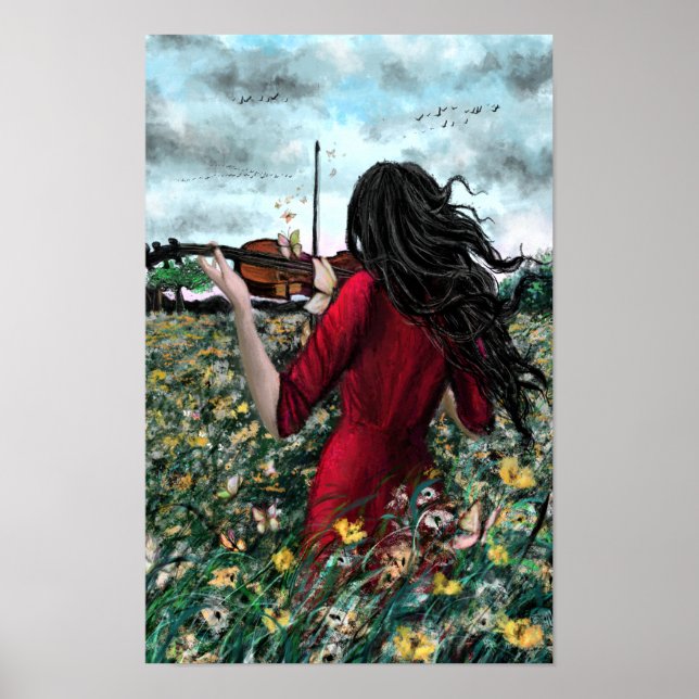 Flying Away Summer Sonata Poster Print - Painting (Front)