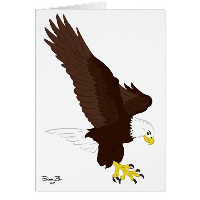 Flying Bald Eagle American Bird Tattoo Art (Front)