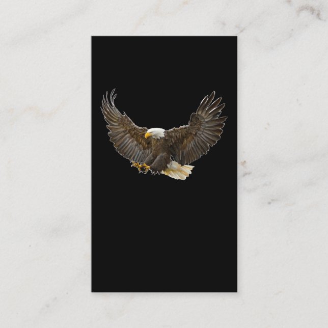 Flying Bald Eagle Birdwatching Business Card (Front)