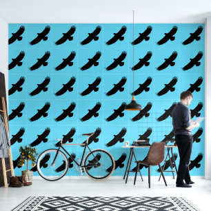 Flying Bald Eagle Custom Colour Blue Wallpaper