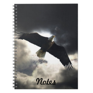 Flying Bald Eagle & Stormy Sky Handy Notebook