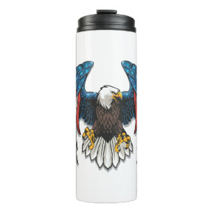 Flying bald eagle thermal tumbler