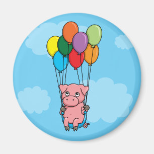 Flying Balloon Pig Magnet