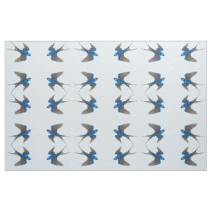 Flying Barn Swallow Bird Pattern Fabric
