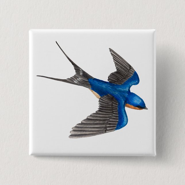 Flying Barn Swallow Button (Front)