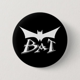 Flying bat 6 cm round badge