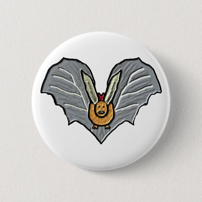 Flying Bat 6 Cm Round Badge (Front)