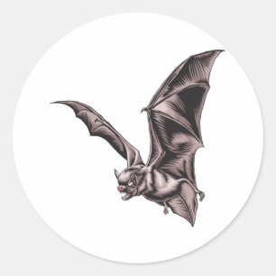 Flying Bat Classic Round Sticker