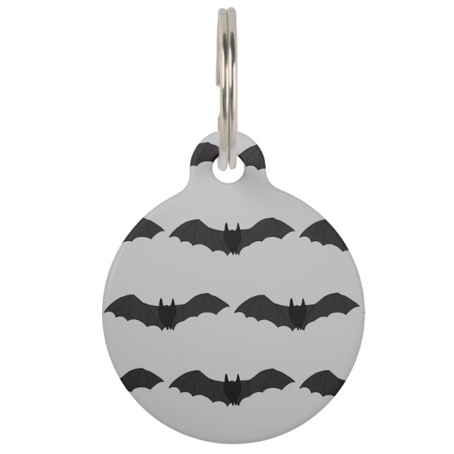 Flying Bat Halloween Dog ID Tag (Front)