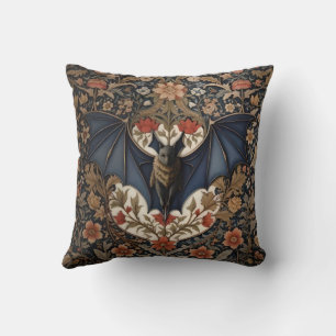 Flying Bat - Modern William Morris Floral  Cushion