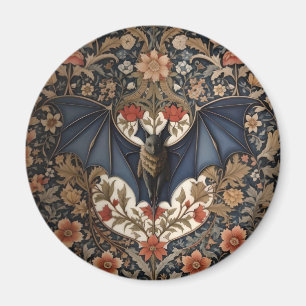Flying Bat - Modern William Morris Floral  Magnet