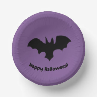 Flying Bat on Purple Paper Plate