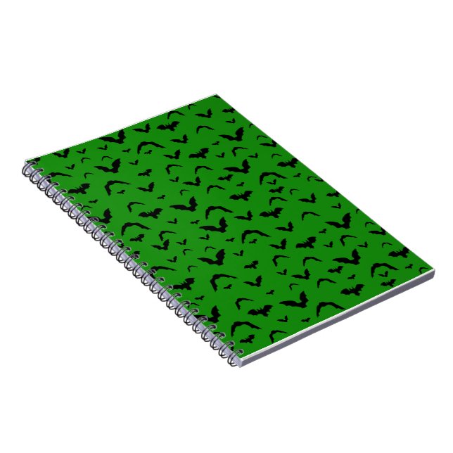 Flying Bats on Green Notebook (Right Side)
