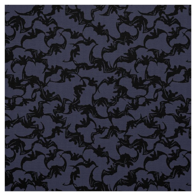 Flying Bats Vintage Japanese Stencil Pattern Fabric (Swatch)