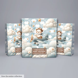 Flying Bear Baby Shower Favour Bag For Baby Boy