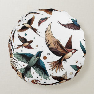 Flying beauty round cushion