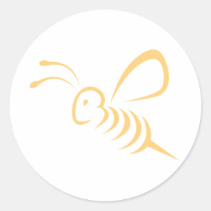 Flying Bee Insect Logo Classic Round Sticker