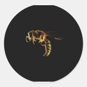 flying bee profile classic round sticker