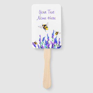 Flying Bees Hand Fan with Custom Text